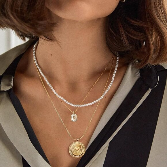 Pearl Necklace for Women,4-8MM Dainty Round Imitation Pearl Choker Necklace Wedd - Picture 4 of 6